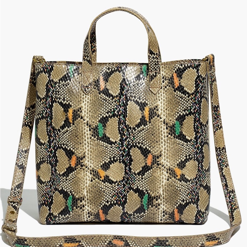 Madewell Zip-Top Small Transport Crossbody: Snake Embossed Edition